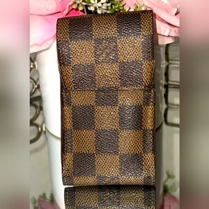 Authentic Louis Vuitton Damier Tobacco Case/Lipstick Holder/Multi Function EUC